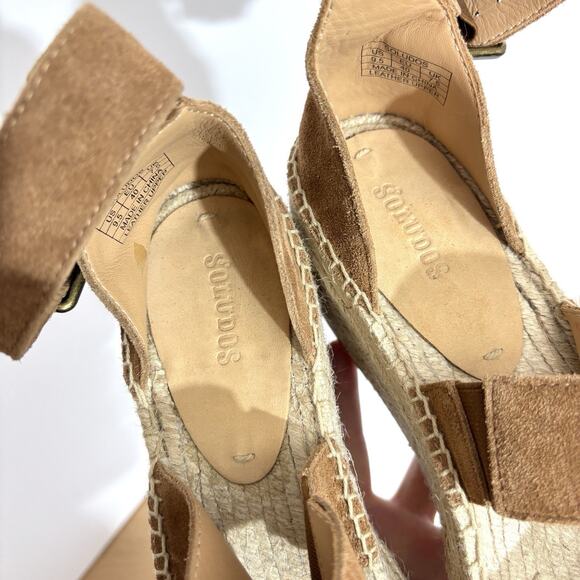 NEW Soludos Palma Suede Espadrille Platform Wedge Sandals in Tan/Brown Size 9.5 - Picture 9 of 16